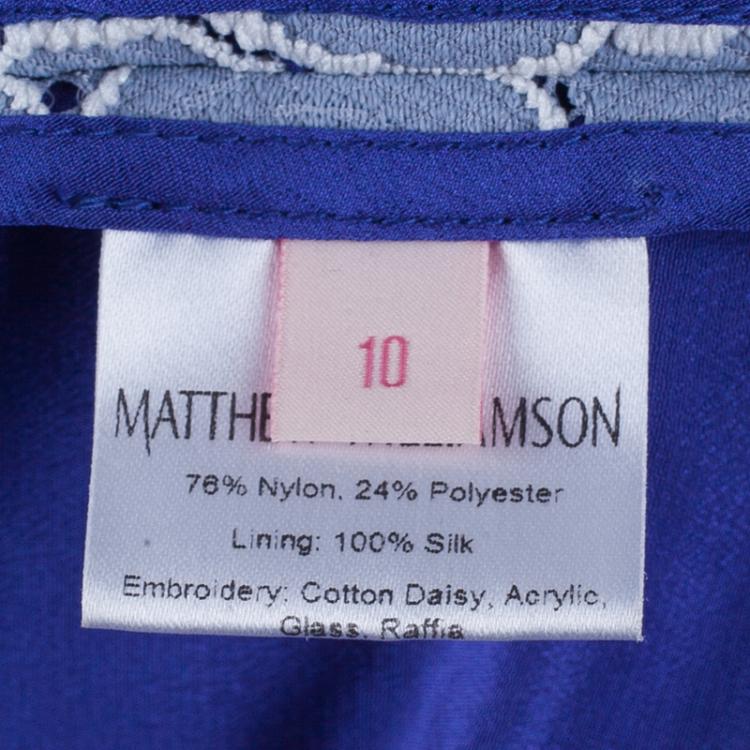 Pre Owned Matthew Williamson Floral Textured Dress M