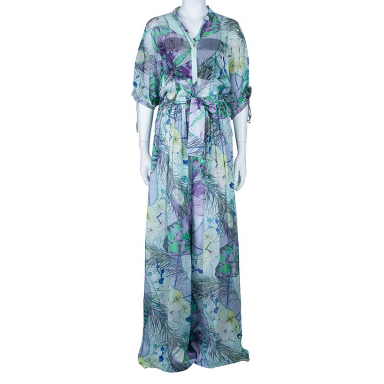 Pre Owned Matthew Williamson Multicolor Floral Print Jumpsuit M