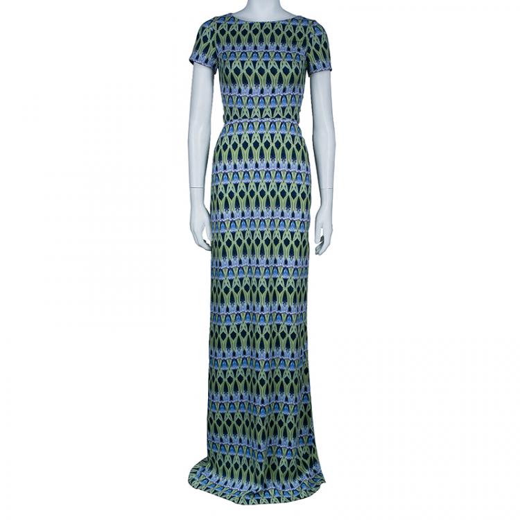 Pre Owned Matthew Williamson Abstract Printed Maxi Dress S