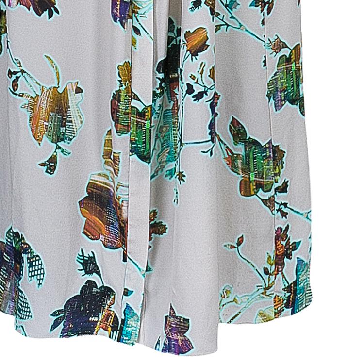 Pre Owned Matthew Williamson Beige Printed Maxi Shirt Dress L