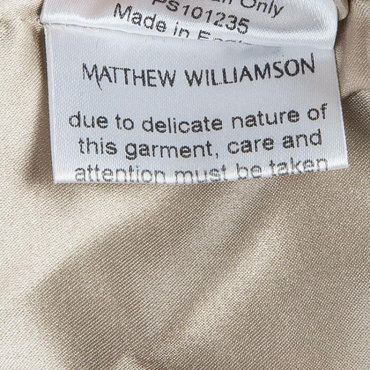 مملوكة مسبقًا Matthew Williamson Gold Sequin and Crystal Embellished Vest S