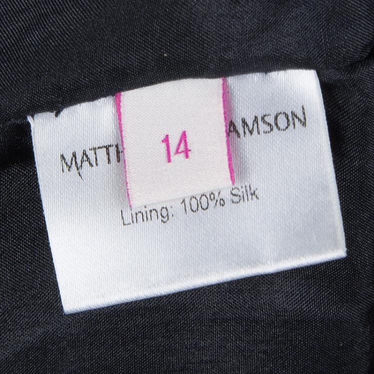 Pre Owned Matthew Williamson Black Silk Embellished Sleeveless Dress L