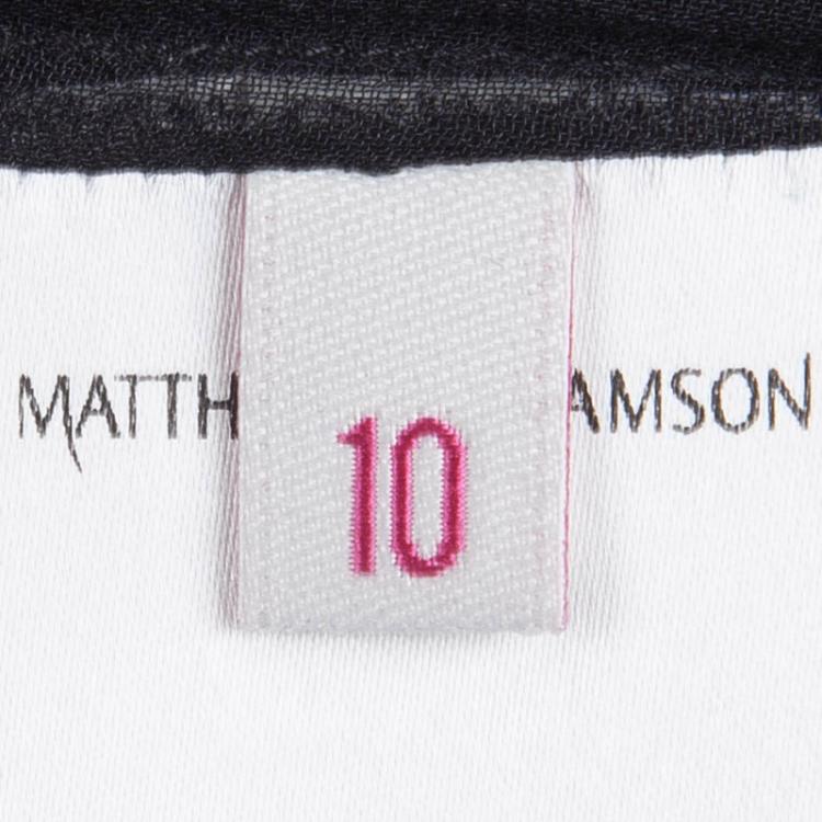 Pre Owned Matthew Williamson Black Silk Embellished Yoke Detail Dress M