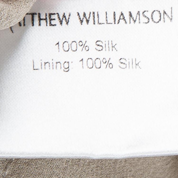 Pre Owned Matthew Williamson Multicolor Printed Silk Embellished Gathered Kaftan S