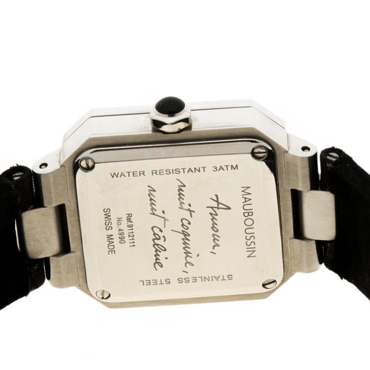 Pre Owned Mauboussin Black Stainless Steel 9112111 Women's Wristwatch 28MM
