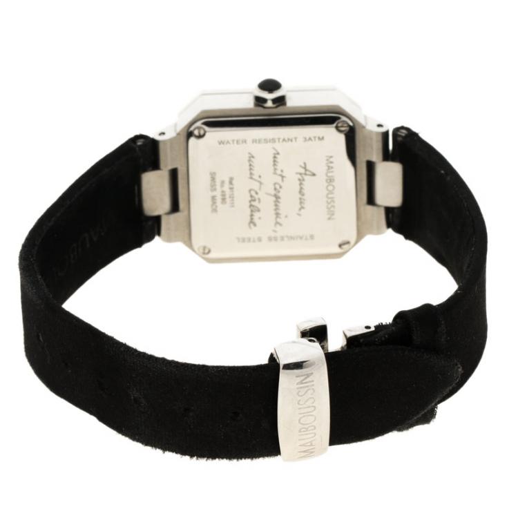 Pre Owned Mauboussin Black Stainless Steel 9112111 Women's Wristwatch 28MM