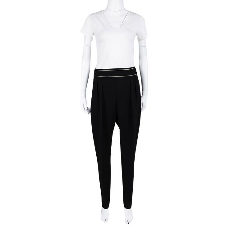 Pre Owned Max Mara Black Pleated High Waist Trousers M
