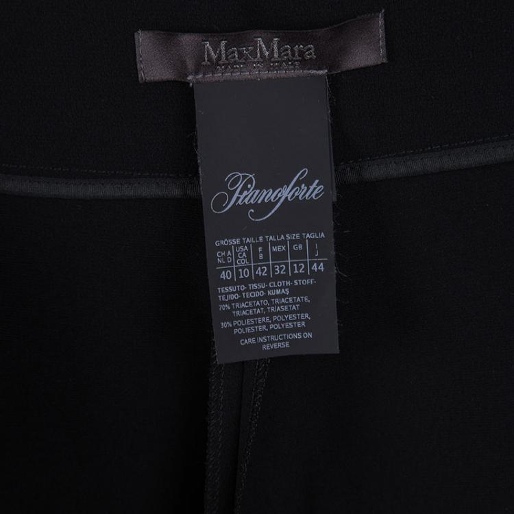 Pre Owned Max Mara Black Pleated High Waist Trousers M