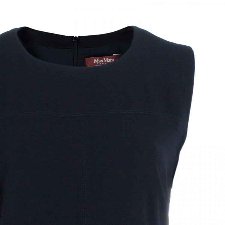 Pre Owned Max Mara Studio Black Alpe Sleeveless Dress L