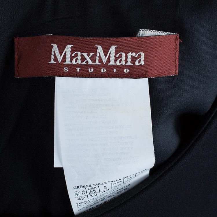 Pre Owned Max Mara Studio Black Alpe Sleeveless Dress L