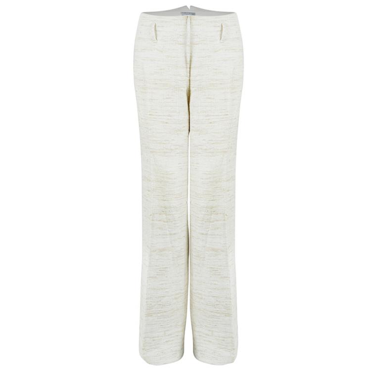Pre Owned Max Mara Beige Textured Pant Suit S