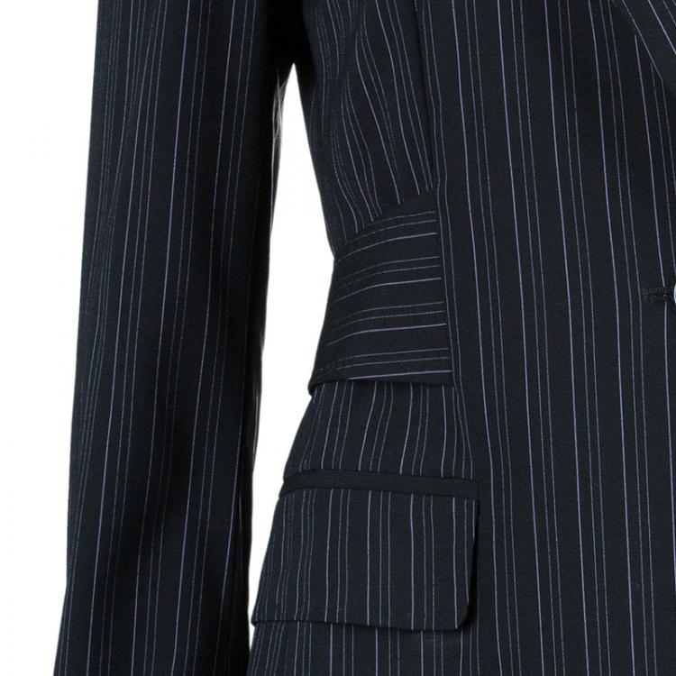 Pre Owned Max Mara Black Pinstripe Pant Suit S