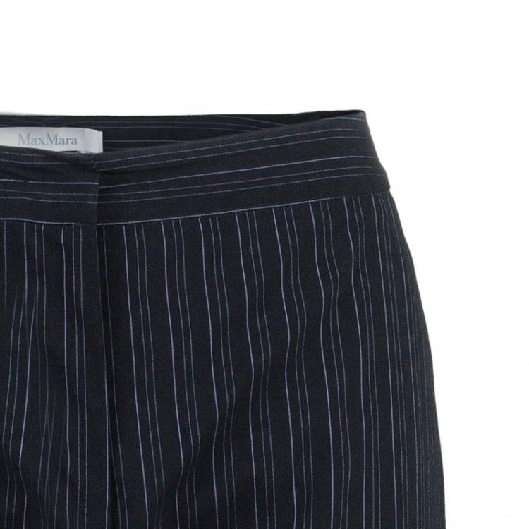 Pre Owned Max Mara Black Pinstripe Pant Suit S
