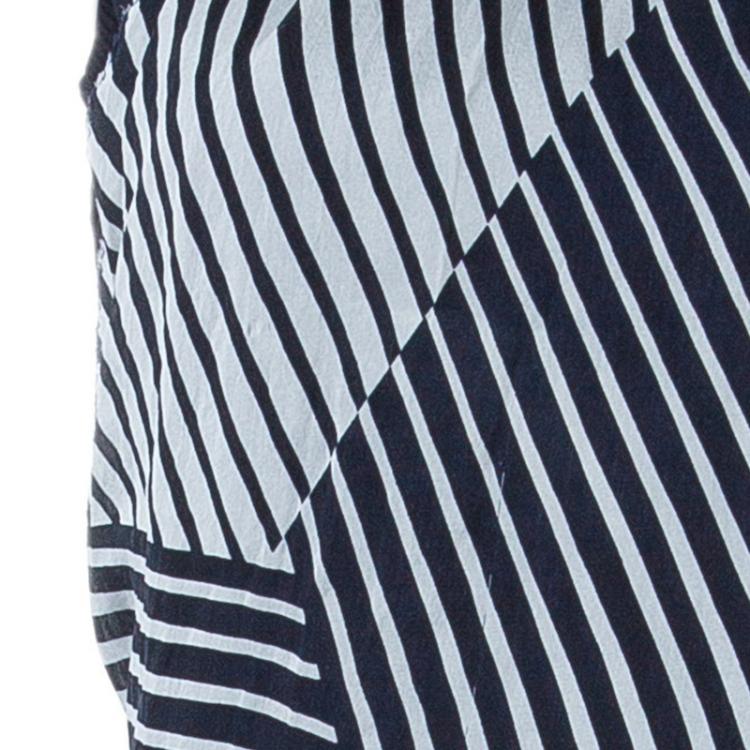 Pre Owned Max Mara Monochrome Print Draped Top M