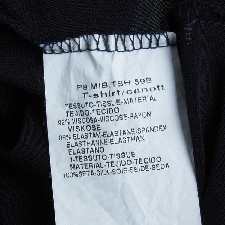 Pre Owned Max Mara Monochrome Print Draped Top M