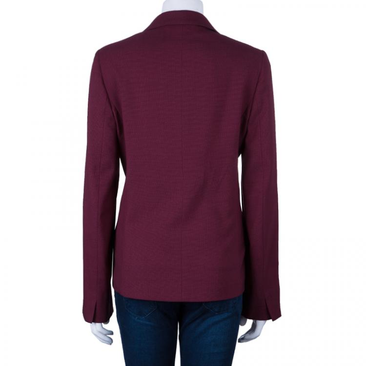 Pre Owned Max Mara Maroon Tailored Blazer L