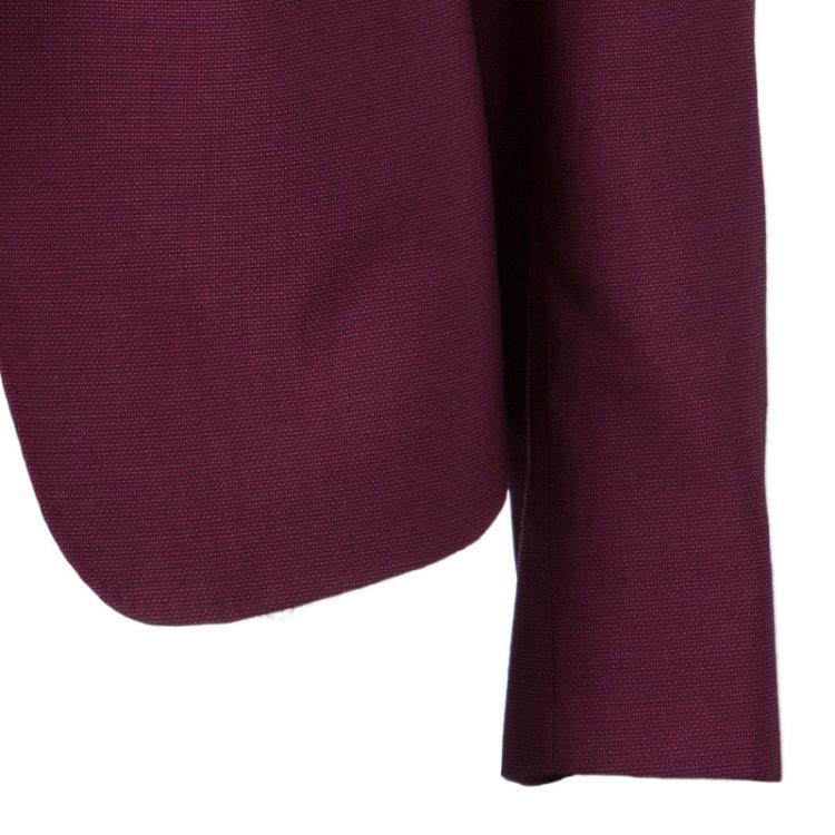 Pre Owned Max Mara Maroon Tailored Blazer L