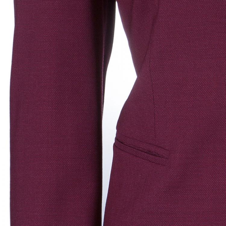 Pre Owned Max Mara Maroon Tailored Blazer L