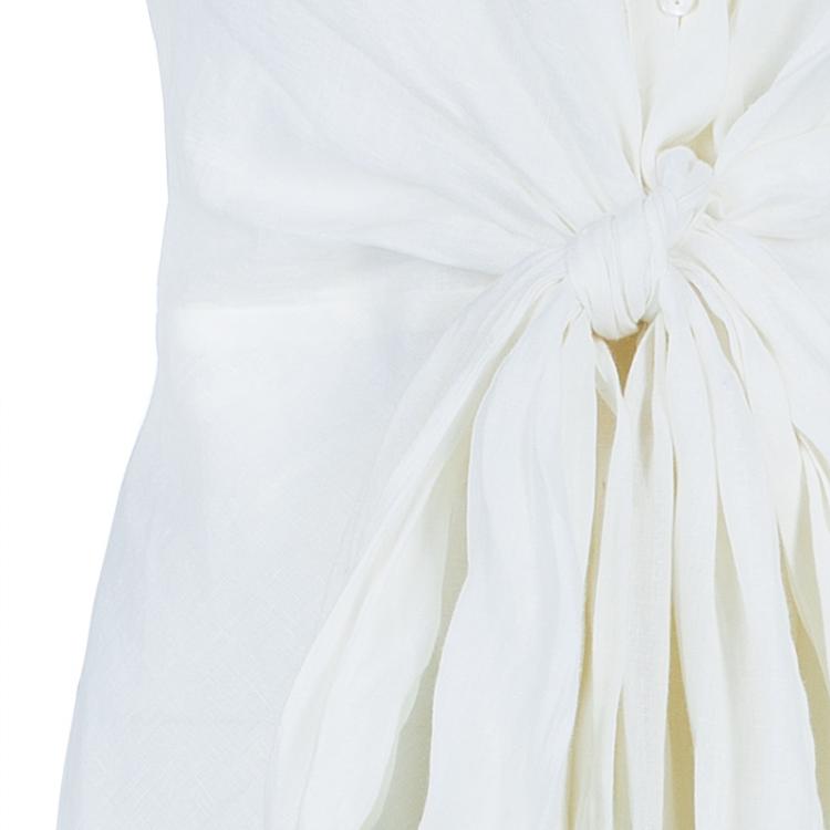 Pre Owned Max Mara White Tie Front Top M