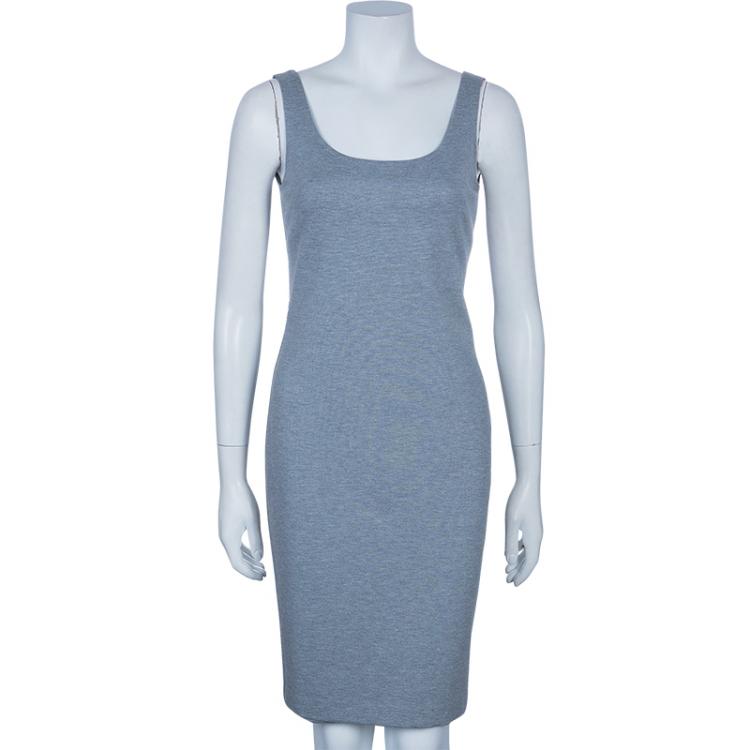 Pre Owned Max Mara Grey Sleeveless Dress S