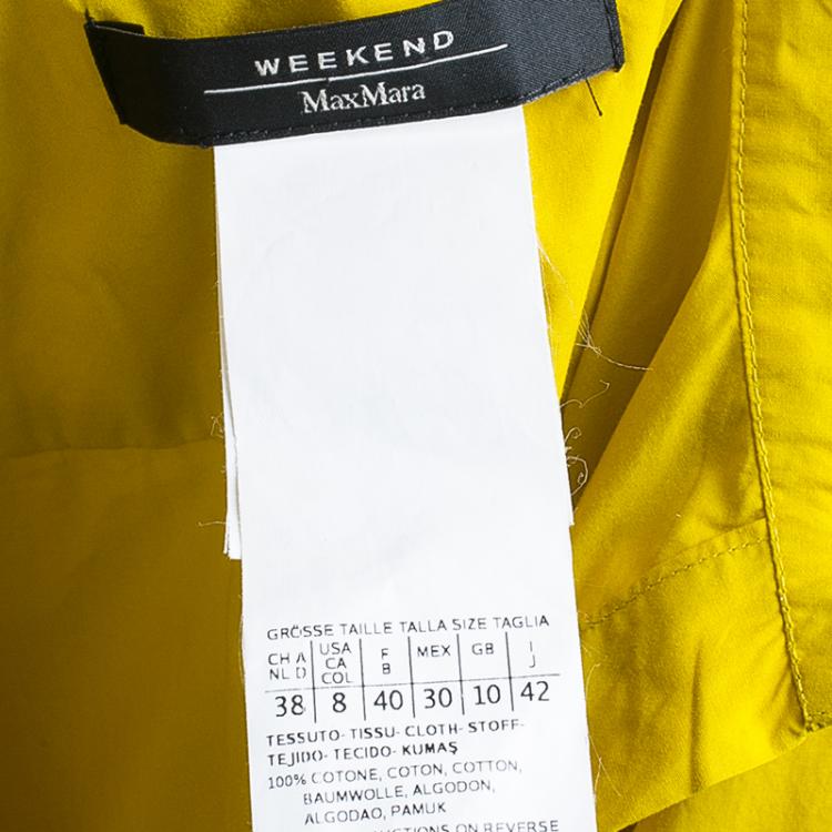 Pre Owned Max Mara Yellow Pleated Dress M