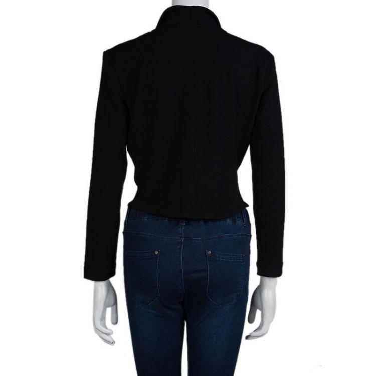 Pre Owned Max Mara Black Knit Long Sleeve Crop Top S