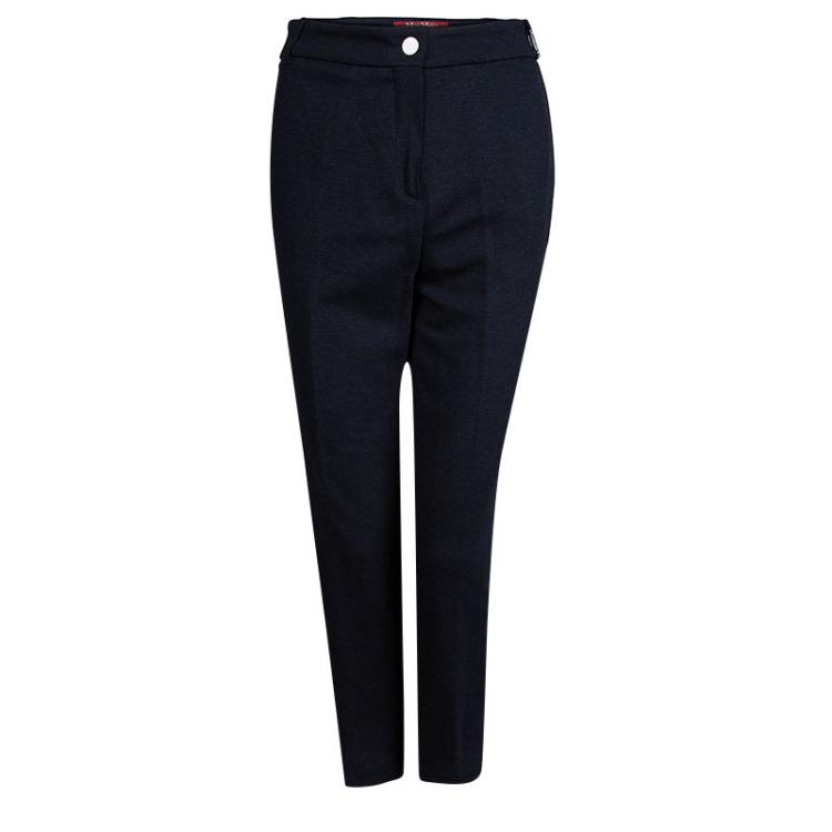 Pre Owned Max Mara Navy Blue Knit Pant Suit S