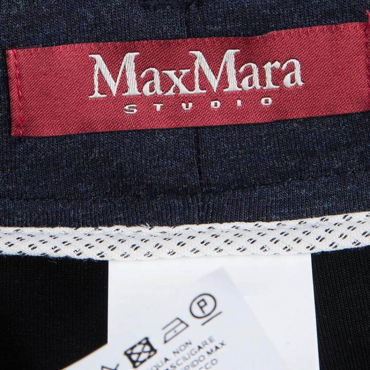 Pre Owned Max Mara Navy Blue Knit Pant Suit S