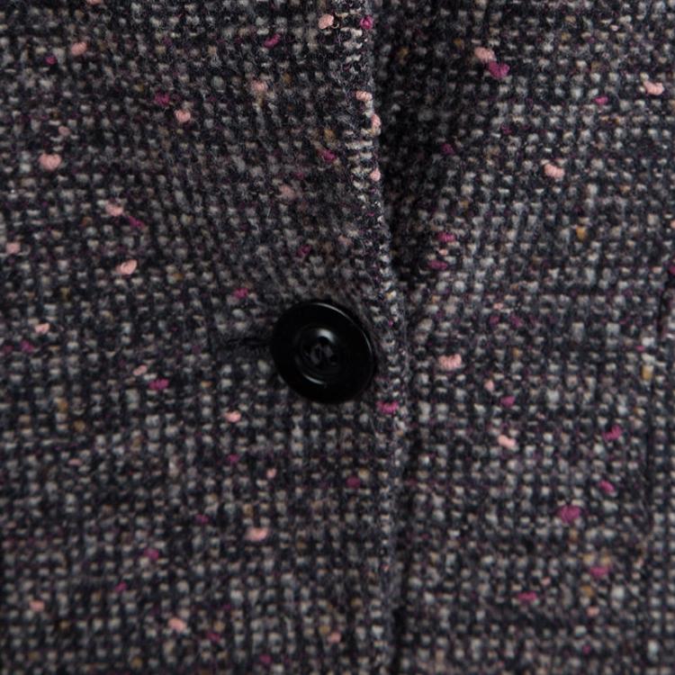Pre Owned Max Mara Multicolor Textured Wool Blazer S