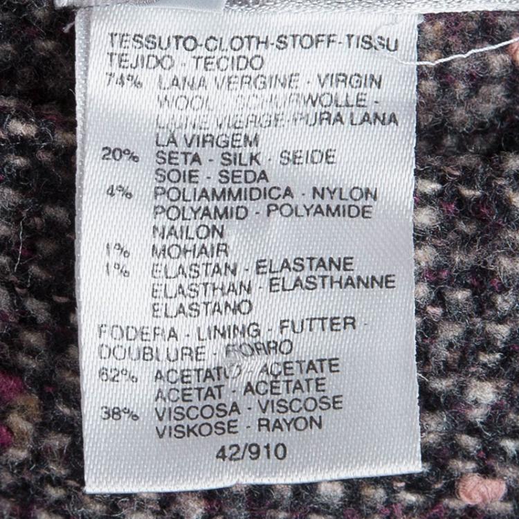 Pre Owned Max Mara Multicolor Textured Wool Skirt S