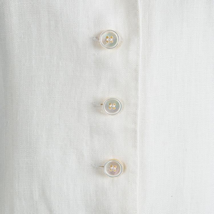 Pre Owned Max Mara Off White Linen Button Front Sleeveless  Jacket M