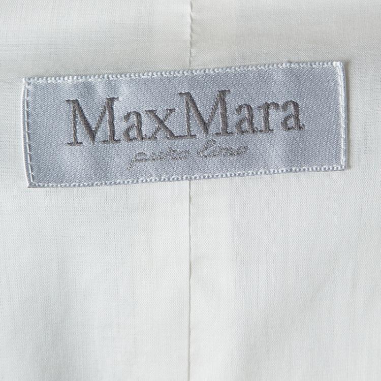 Pre Owned Max Mara Off White Linen Button Front Sleeveless  Jacket M