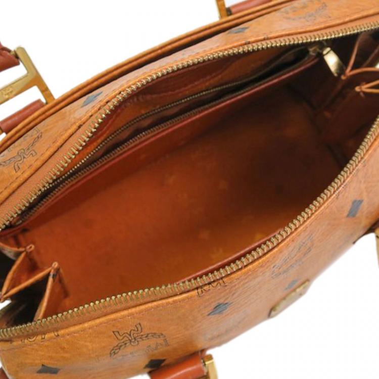 Pre Owned MCM  Brown Conyac Visetos Boston Bag 