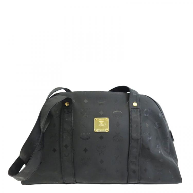 Black MCM Visetos Nylon Shoulder Bag