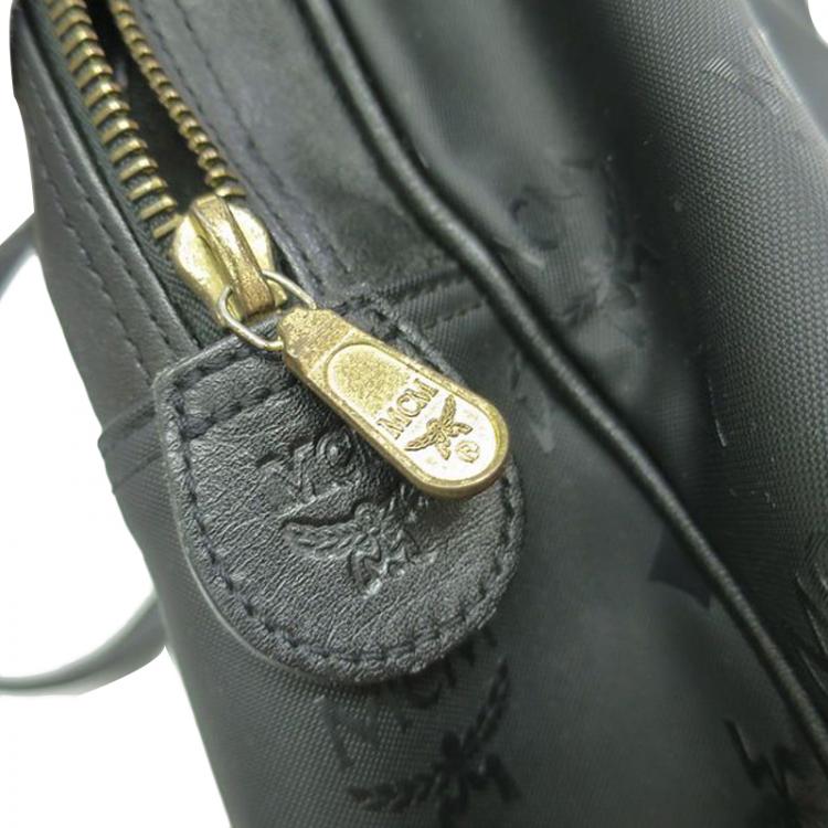 Pre Owned MCM Black Visetos Nylon Heritage Shoulder Bag