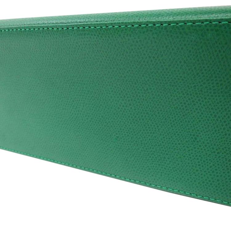 Pre Owned MCM Green Leather Flap Top Handle Bag