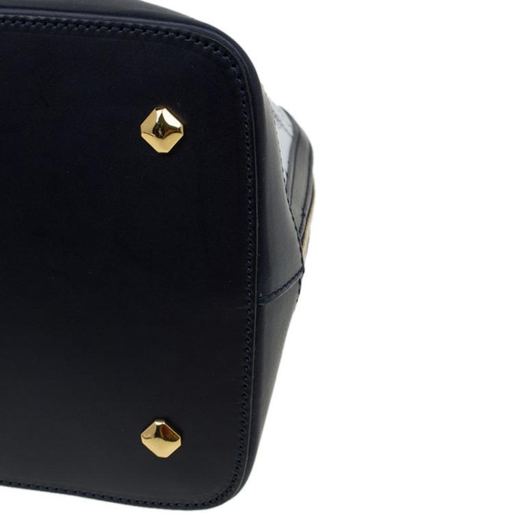 مملوكة مسبقًا MCM White Leather Heritage Logo Bowler Bag