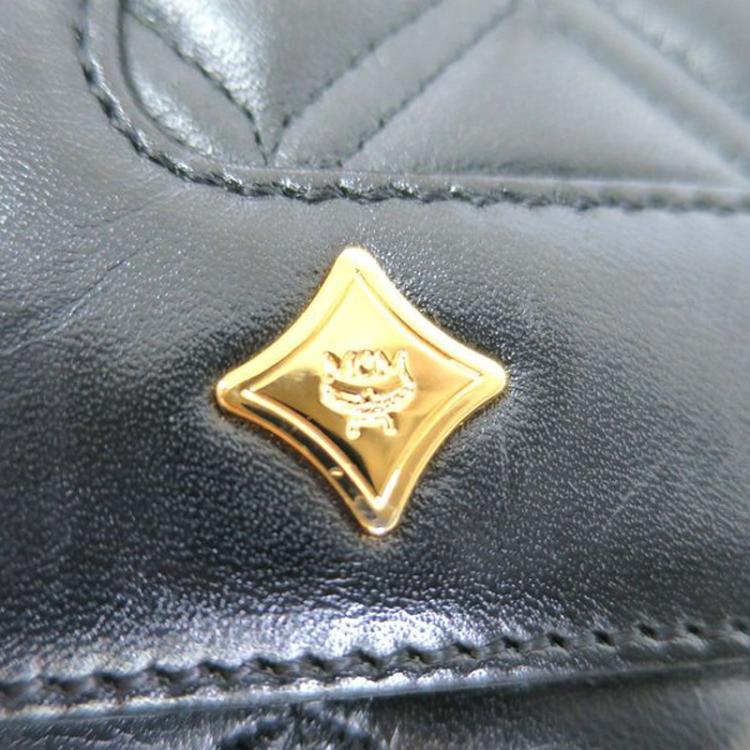 Pre Owned MCM Black Quilted Leather Stark Backpack