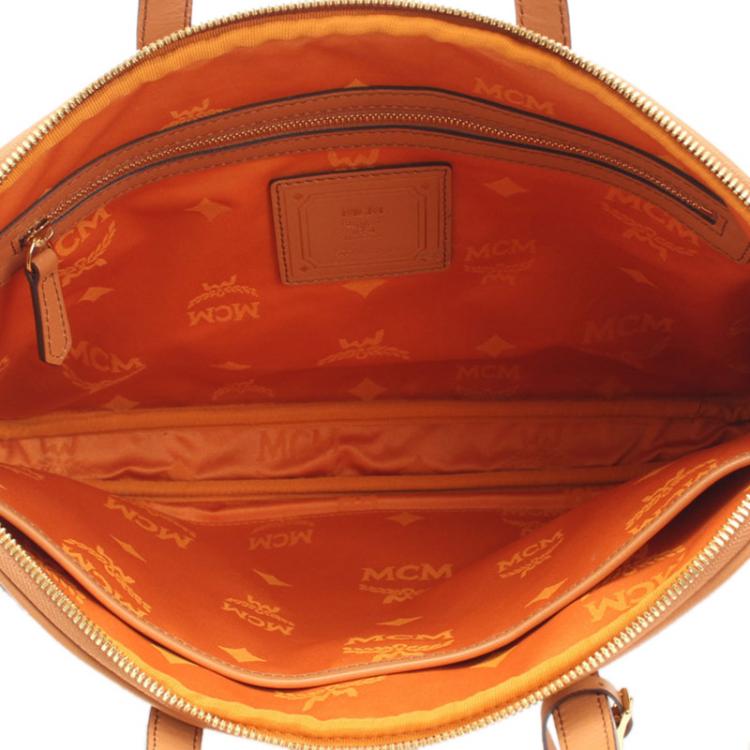 Pre Owned MCM Cognac Visetos Coated Canvas Business Briefcase