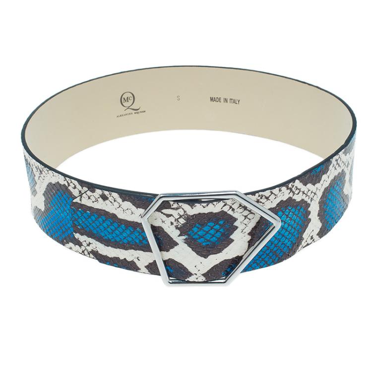 Pre Owned McQ by Alexander McQueen Python Hex Buckle Belt
