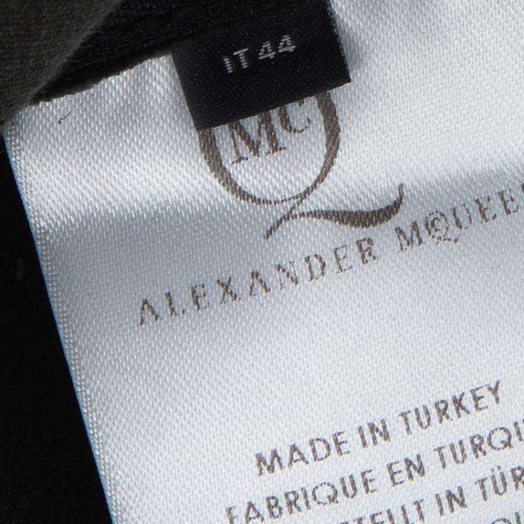 Pre Owned McQ by Alexander McQueen Black Lambskin Suede Elasticized Waist Pants M