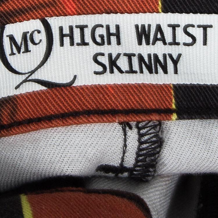 Pre Owned McQ by Alexander McQueen Multicolor Caged Arrow Print High Waist Skinny Jeans S