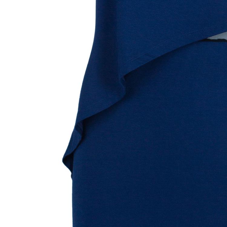 Pre Owned McQ By Alexander McQueen Mesh Inset Asymmetrical Dress L