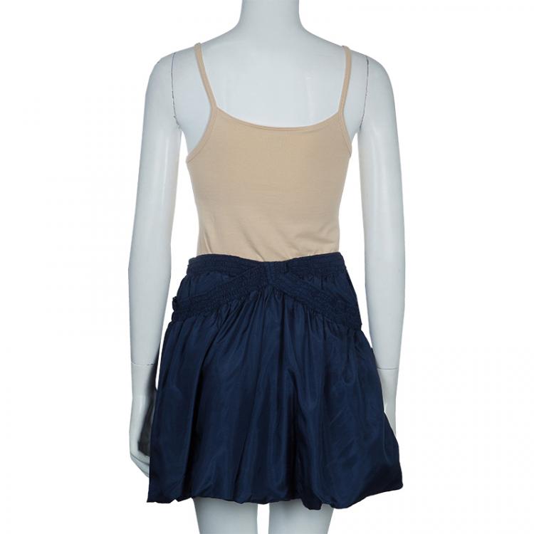 Pre Owned McQ by Alexander McQueen Blue Bubble Skirt S