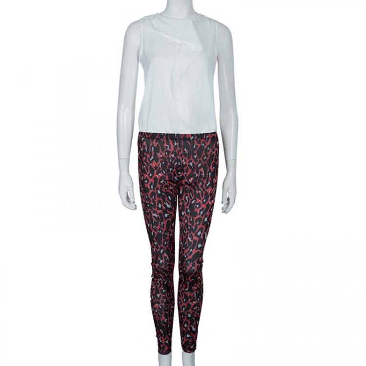 Pre Owned McQ by Alexander McQueen Red Leopard Legging M