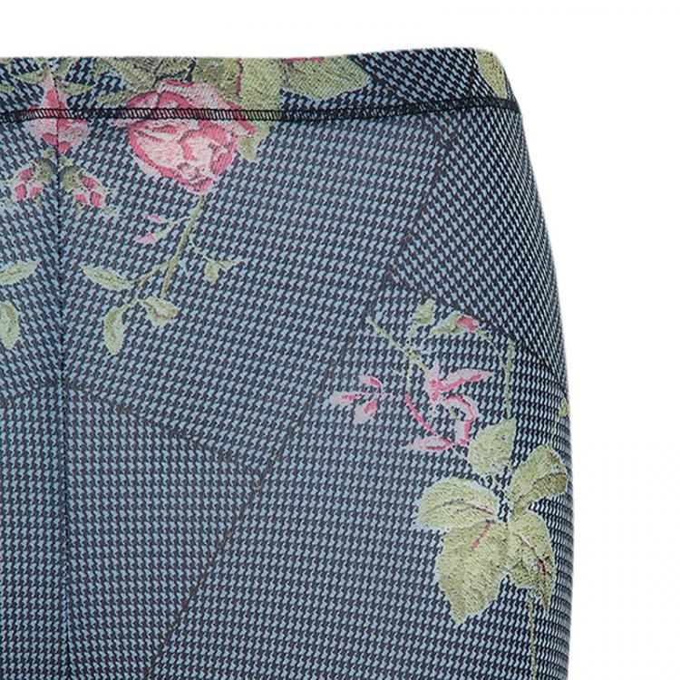 Pre Owned McQ by Alexander McQueen Lycra Rose Kaleidoscope Leggings XL