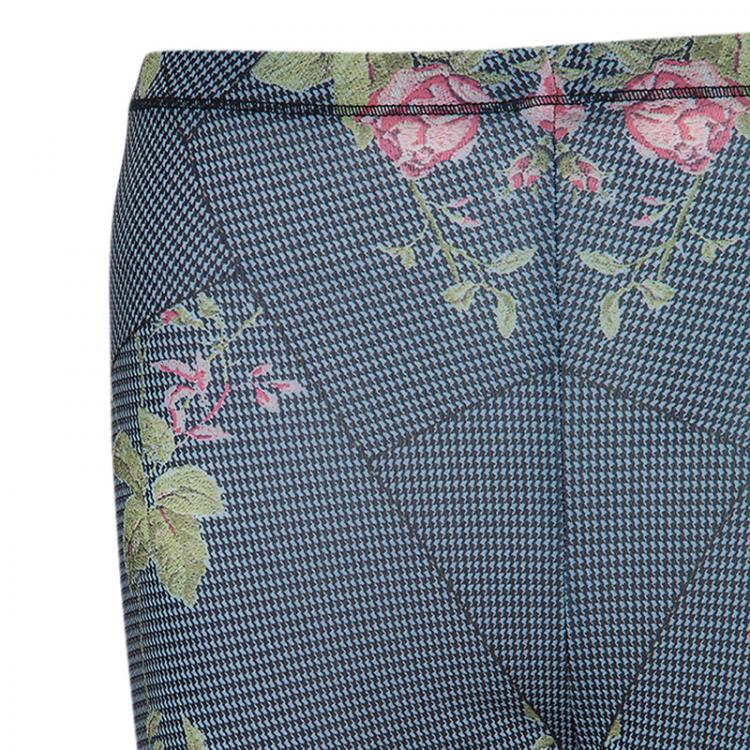 Pre Owned McQ by Alexander McQueen Lycra Rose Kaleidoscope Leggings XL