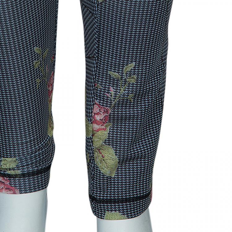 Pre Owned McQ by Alexander McQueen Lycra Rose Kaleidoscope Leggings XL