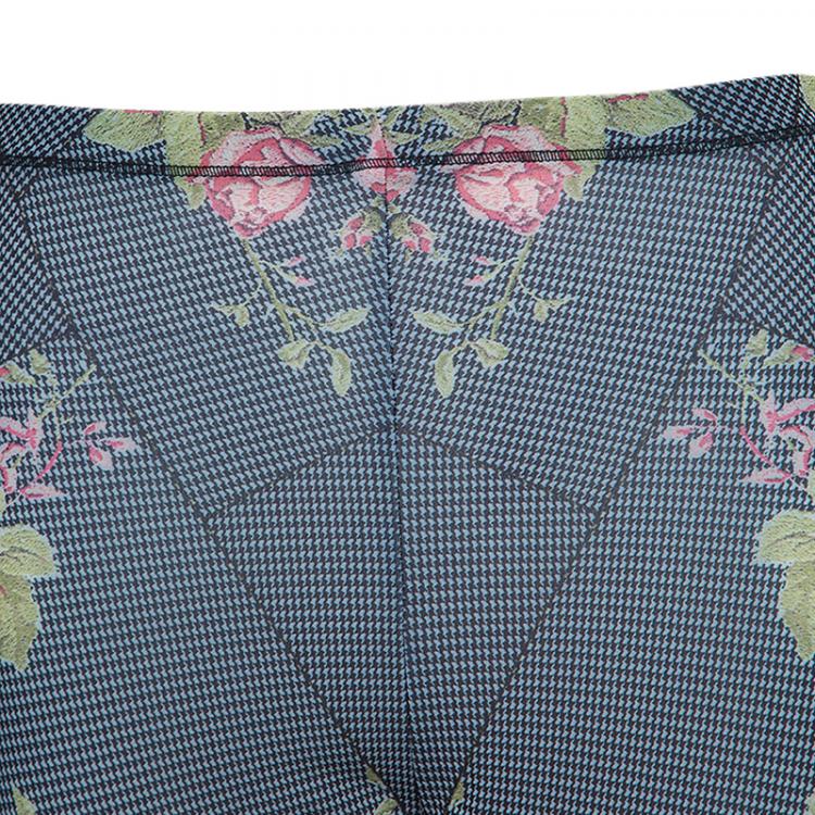 Pre Owned McQ by Alexander McQueen Lycra Rose Kaleidoscope Leggings XL