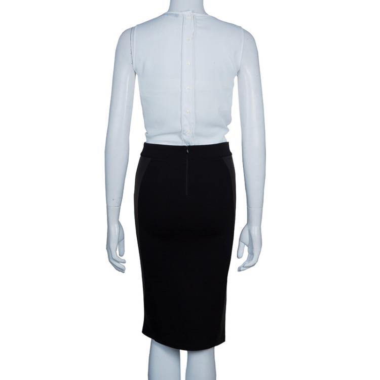 Pre Owned McQ by Alexander McQueen Black Leather Panel Skirt S